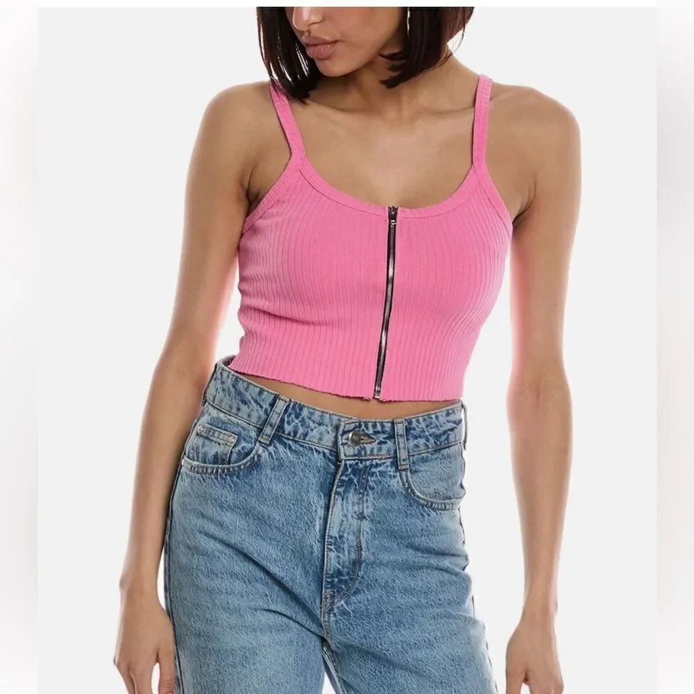 Cotton Citizen Ibiza Crop Zip Tank New XS